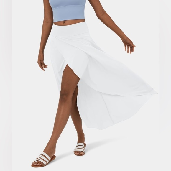 HALARA Dresses & Skirts - Halara Breezeful™ High Waisted High Low Ruffle 2-in-1 Flowy Quick Dry Maxi Skirt